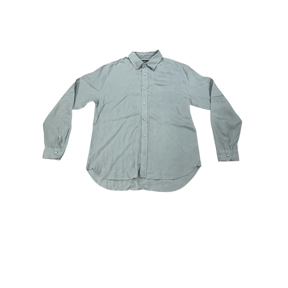 VINCE Classic Fit 110% Linen Long Sleeve Button Down Shirt Men's M/M‎ Grey